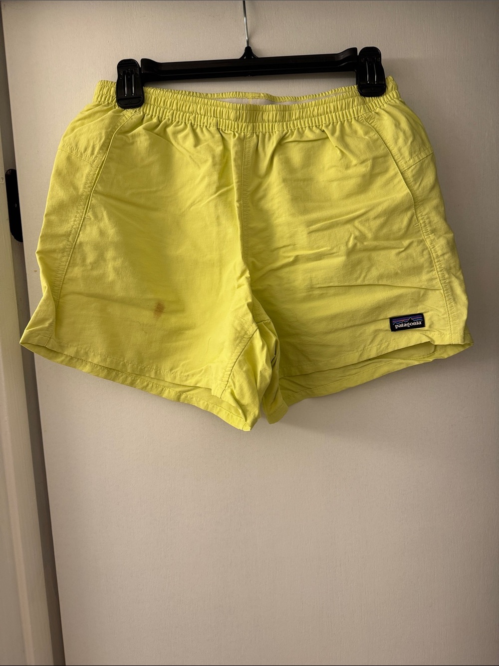 Patagonia Women's Neon Yellow Elastic-Waist Athletic Shorts